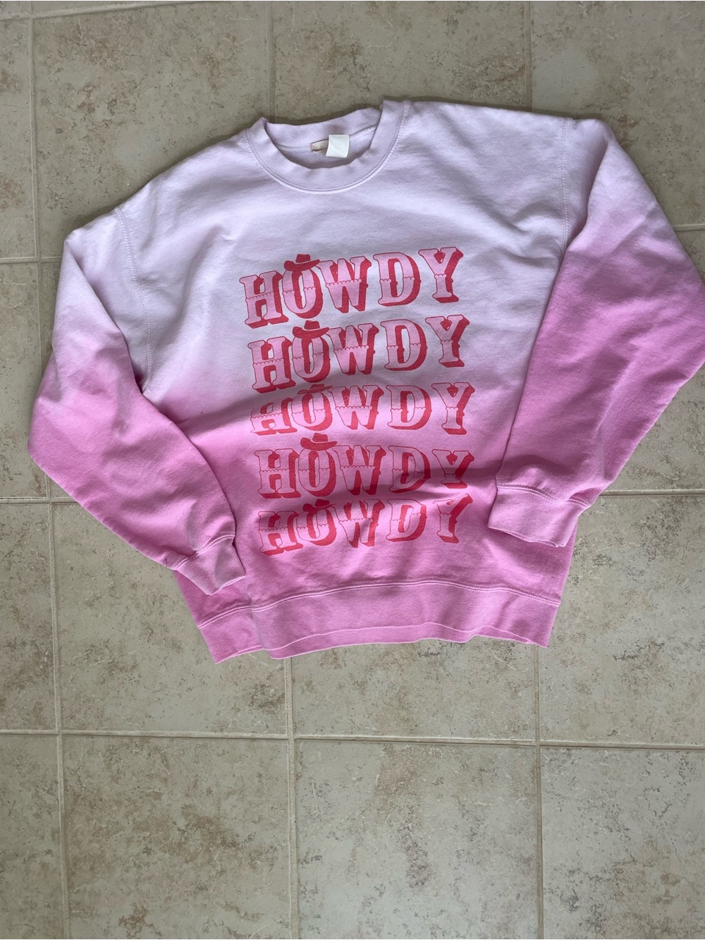 Pink Ombre "Howdy" Graphic Sweatshirt